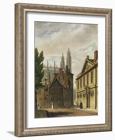 Trinity Hall, Cambridge, from The History of Cambridge, Engraved by Joseph Constantine Stadler-Augustus Charles Pugin-Framed Giclee Print