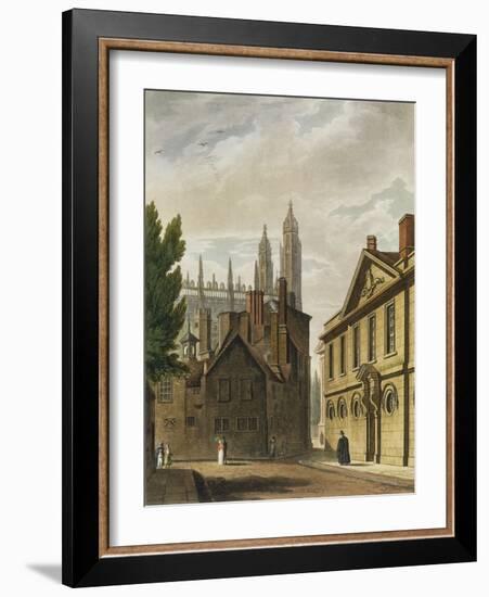 Trinity Hall, Cambridge, from The History of Cambridge, Engraved by Joseph Constantine Stadler-Augustus Charles Pugin-Framed Giclee Print