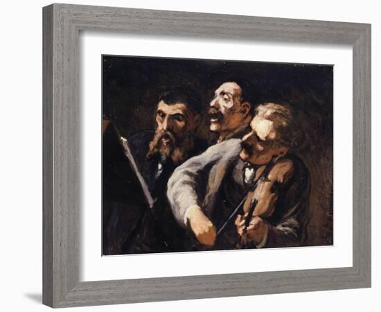 Trio d'amateurs-Honoré Daumier-Framed Giclee Print