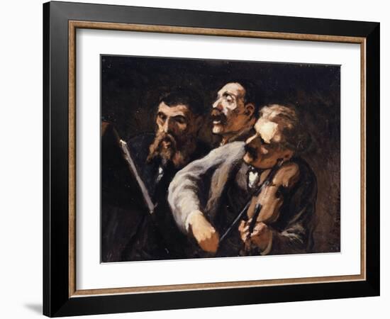 Trio d'amateurs-Honoré Daumier-Framed Giclee Print