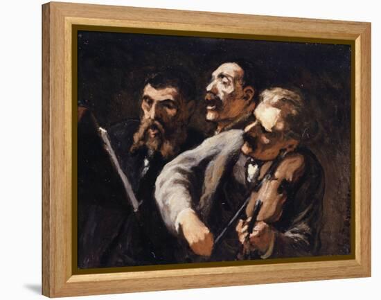 Trio d'amateurs-Honoré Daumier-Framed Premier Image Canvas