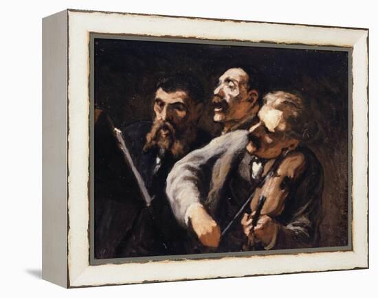 Trio d'amateurs-Honoré Daumier-Framed Premier Image Canvas