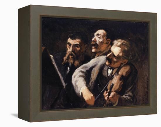 Trio d'amateurs-Honoré Daumier-Framed Premier Image Canvas