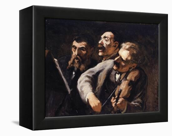 Trio d'amateurs-Honoré Daumier-Framed Premier Image Canvas