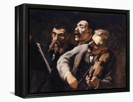 Trio d'amateurs-Honoré Daumier-Framed Premier Image Canvas