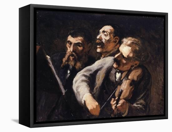 Trio d'amateurs-Honoré Daumier-Framed Premier Image Canvas