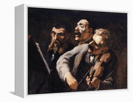 Trio d'amateurs-Honoré Daumier-Framed Premier Image Canvas