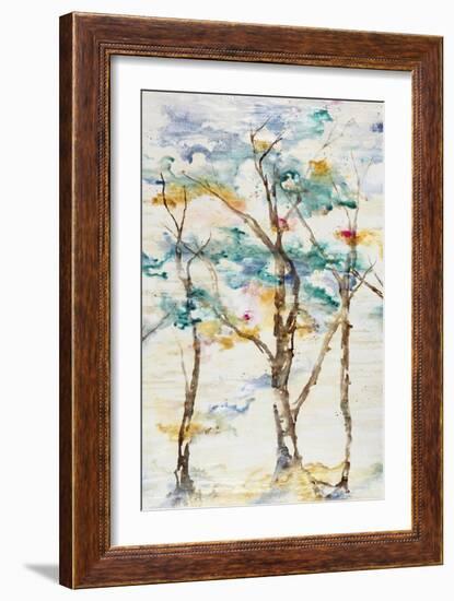 Trio Trees in Full Hue II-Rikki Drotar-Framed Giclee Print