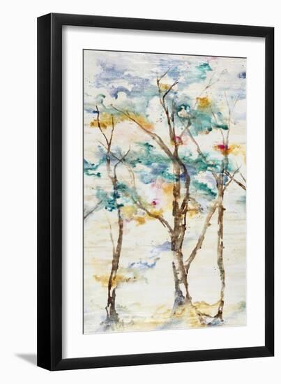 Trio Trees in Full Hue II-Rikki Drotar-Framed Giclee Print