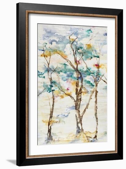 Trio Trees in Full Hue II-Rikki Drotar-Framed Giclee Print