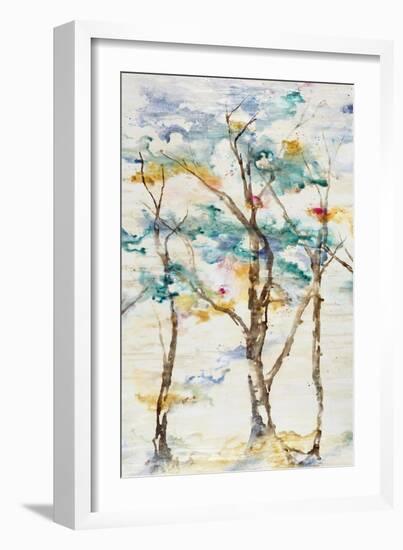 Trio Trees in Full Hue II-Rikki Drotar-Framed Giclee Print