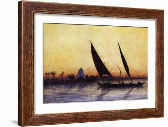 Trip on Nile by Felucca, from Empress Eugenie of France's Journey in Egypt-Charles Theodore Frere-Framed Giclee Print