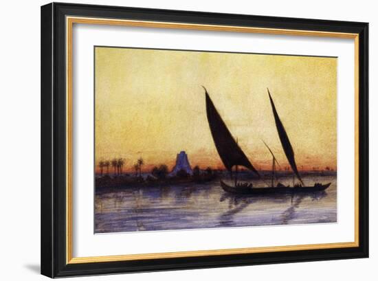 Trip on Nile by Felucca, from Empress Eugenie of France's Journey in Egypt-Charles Theodore Frere-Framed Giclee Print