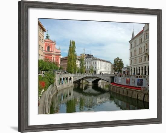 Triple Bridge by Joze Plecnik, Ljubljana, Slovenia-Lisa S. Engelbrecht-Framed Photographic Print