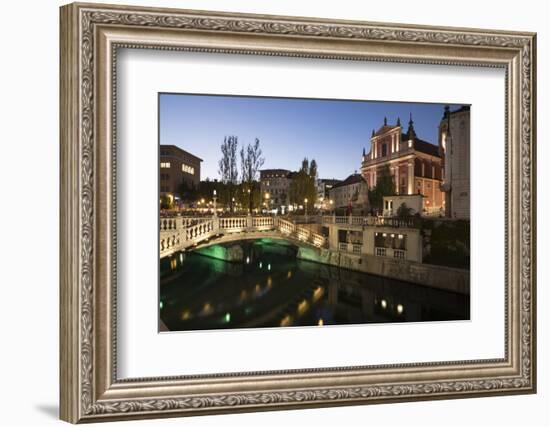 Triple Bridges, Old Town, Ljubljana, Slovenia-Ben Pipe-Framed Photographic Print