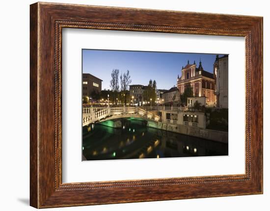 Triple Bridges, Old Town, Ljubljana, Slovenia-Ben Pipe-Framed Photographic Print