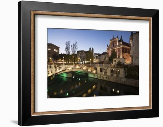 Triple Bridges, Old Town, Ljubljana, Slovenia-Ben Pipe-Framed Photographic Print
