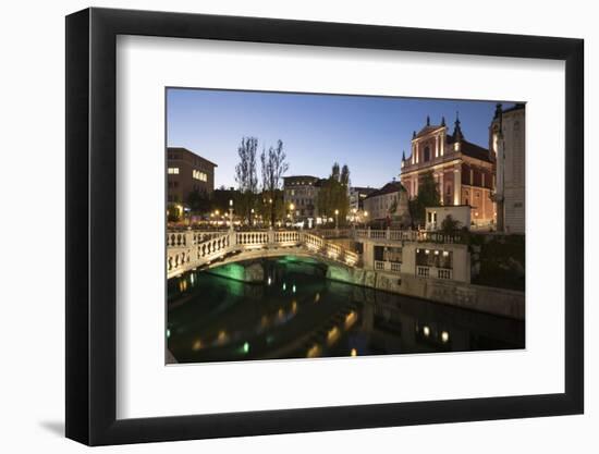 Triple Bridges, Old Town, Ljubljana, Slovenia-Ben Pipe-Framed Photographic Print