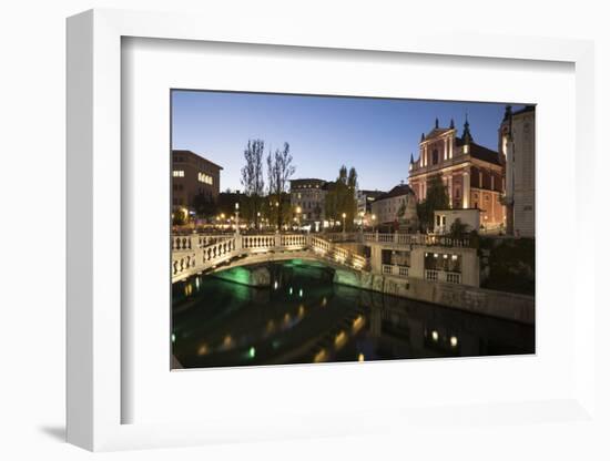 Triple Bridges, Old Town, Ljubljana, Slovenia-Ben Pipe-Framed Photographic Print