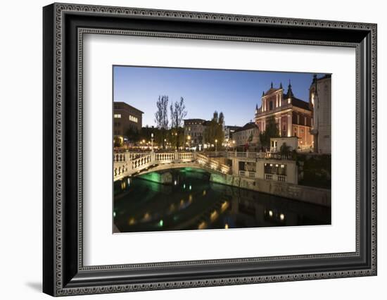 Triple Bridges, Old Town, Ljubljana, Slovenia-Ben Pipe-Framed Photographic Print