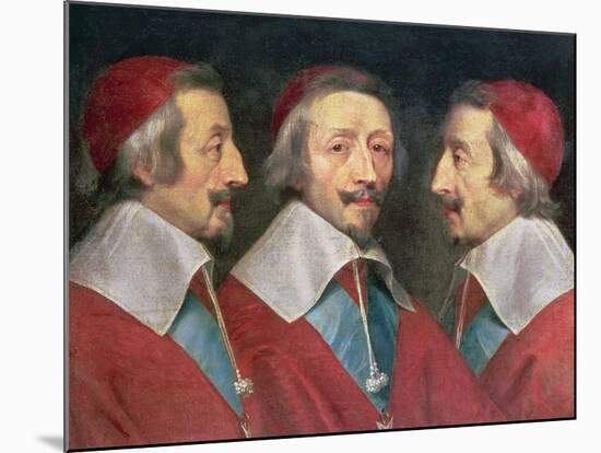 Triple Portrait of the Head of Richelieu, 1642-Philippe De Champaigne-Mounted Giclee Print