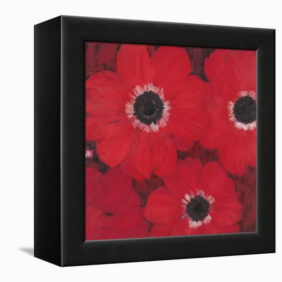 Triple Red Anemone-Ivo-Framed Stretched Canvas