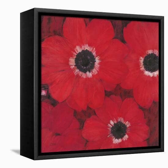 Triple Red Anemone-Ivo-Framed Stretched Canvas