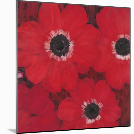 Triple Red Anemone-Ivo-Mounted Art Print