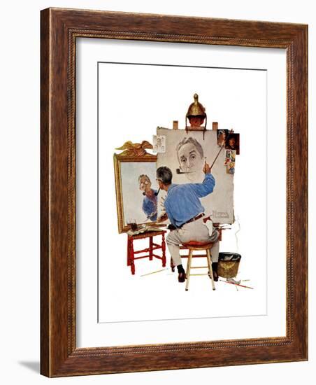 "Triple Self-Portrait", February 13,1960-Norman Rockwell-Framed Premium Giclee Print