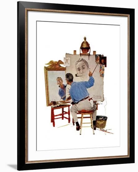 "Triple Self-Portrait", February 13,1960-Norman Rockwell-Framed Giclee Print