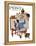 "Triple Self-Portrait" Saturday Evening Post Cover, February 13,1960-Norman Rockwell-Framed Premier Image Canvas