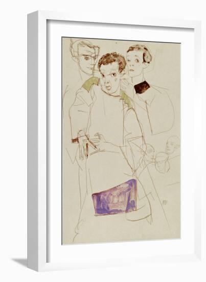 Triple Selfportrait, 1913-Egon Schiele-Framed Giclee Print