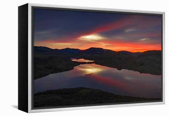 Trippy Pre Dawn Morning, Nicasio Resevoir, Marin Count, Bay Area-Vincent James-Framed Premier Image Canvas