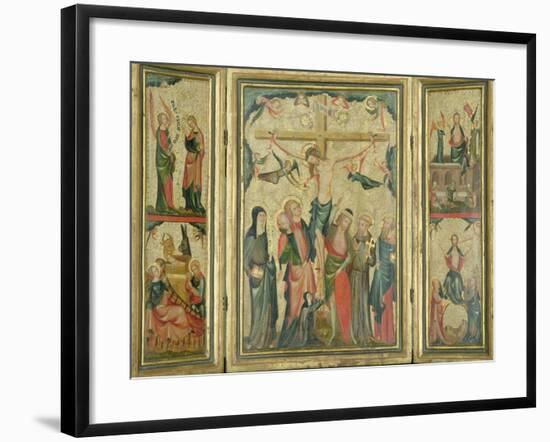 Triptych Depicting the Crucifixion of Christ, C.1350-null-Framed Giclee Print