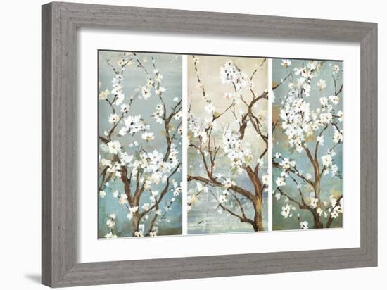 Triptych in Bloom-Asia Jensen-Framed Art Print