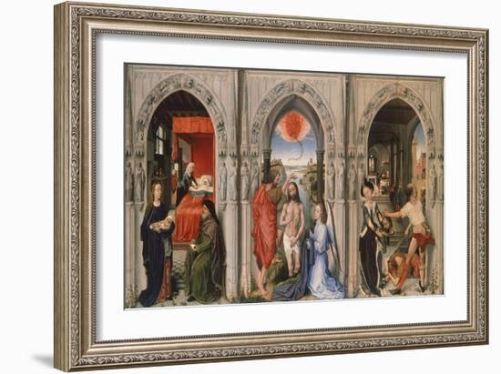 Triptych of Baptist-Rogier van der Weyden-Framed Giclee Print