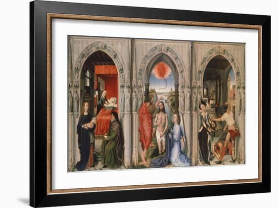 Triptych of Baptist-Rogier van der Weyden-Framed Giclee Print