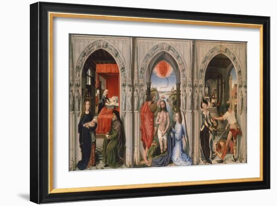 Triptych of Baptist-Rogier van der Weyden-Framed Giclee Print