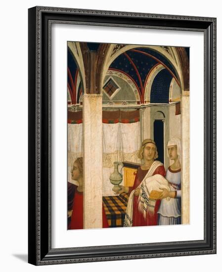 Triptych of Nativity of Virgin-Pietro Lorenzetti-Framed Giclee Print