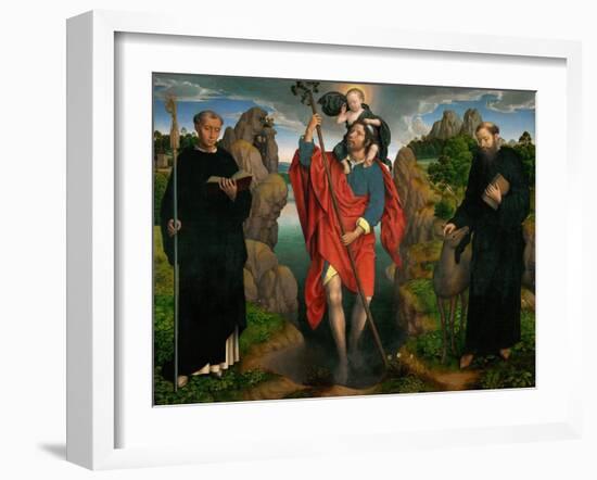 Triptych of Saint Christopher (Moreel Triptych),1484-Hans Memling-Framed Premium Giclee Print