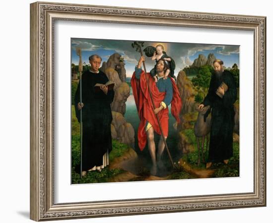 Triptych of Saint Christopher (Moreel Triptych),1484-Hans Memling-Framed Giclee Print