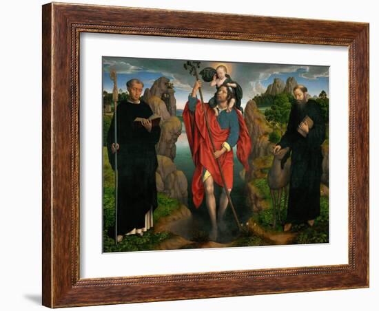 Triptych of Saint Christopher (Moreel Triptych),1484-Hans Memling-Framed Giclee Print