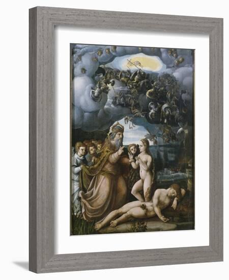 Triptych of the Creation, Creation of Eve, Central Panel-German School-Framed Giclee Print