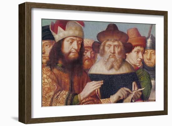 Triptych of the Crucifixion, Left Panel: Jewish Judges, Roman Soldiers (Detail of the Heads), C.148-Gerard David-Framed Giclee Print