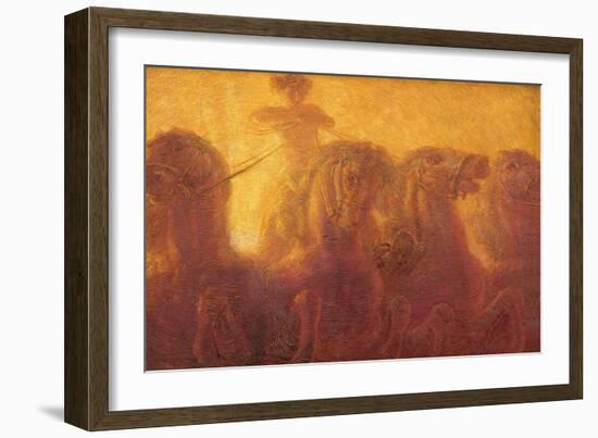 Triptych of the Daytime. the Chariot of the Sun-Gaetano Previati-Framed Art Print