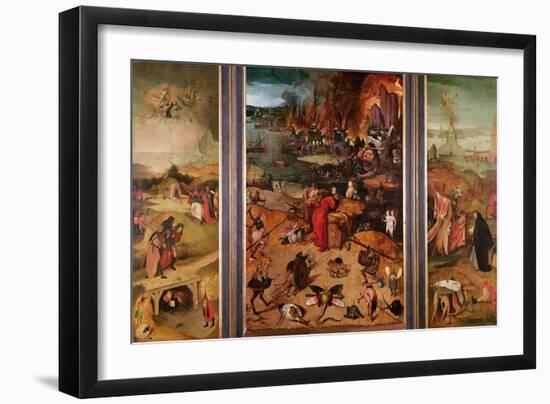 Triptych of the Temptation of St. Anthony-Hieronymus Bosch-Framed Giclee Print