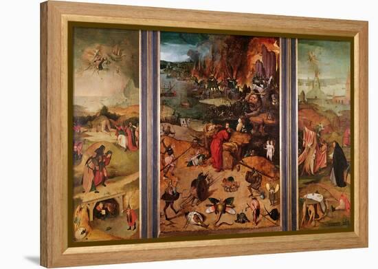 Triptych of the Temptation of St. Anthony-Hieronymus Bosch-Framed Premier Image Canvas