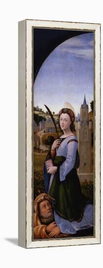 Triptych: Saint Barbara and Her Father Dioscurus, 1500-Mariotto Albertinelli-Framed Premier Image Canvas