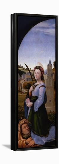 Triptych: Saint Barbara and Her Father Dioscurus, 1500-Mariotto Albertinelli-Framed Premier Image Canvas