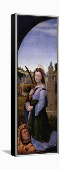 Triptych: Saint Barbara and Her Father Dioscurus, 1500-Mariotto Albertinelli-Framed Premier Image Canvas